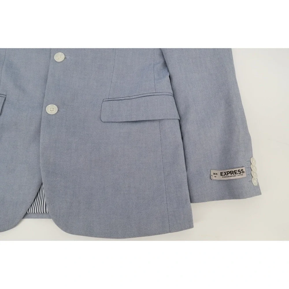 Express Blazer Mens 36R Blue Nailhead Photographer Fitted Suit Jacket NEW‎